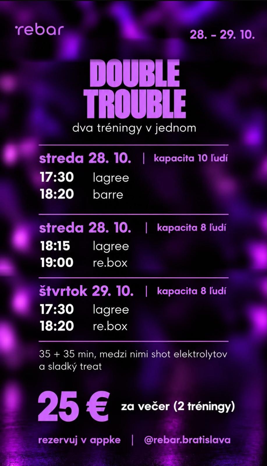 Halloween 2 v 1: Lagree + Re.box alebo Lagree + Barre. Rezervovať miesto.